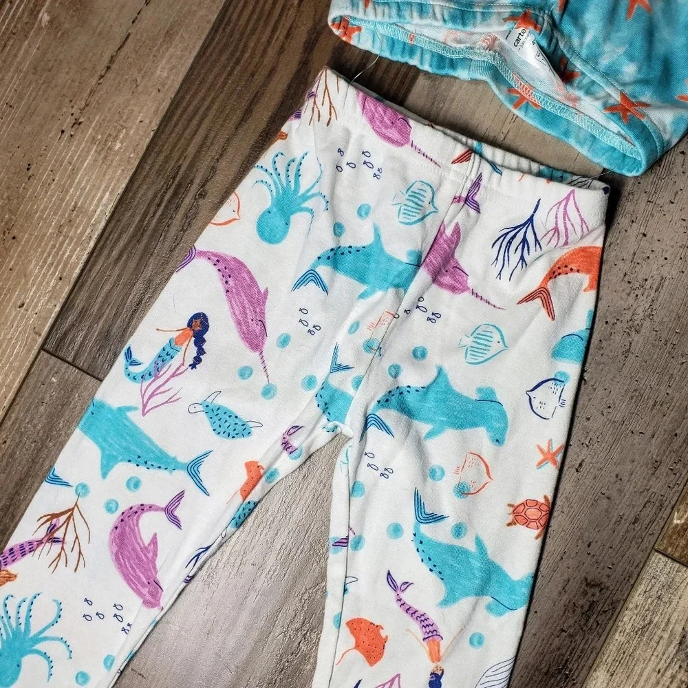 NWT Carter's Girls Size 4T Ocean Mermaid Pajama Bottoms Bundle